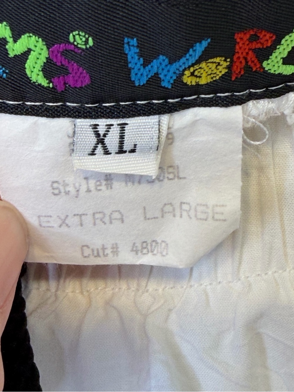 Jams World | VTG White Textured Lightweight Parachute Wide-Leg Drawstring Pants - Picture 10 of 12